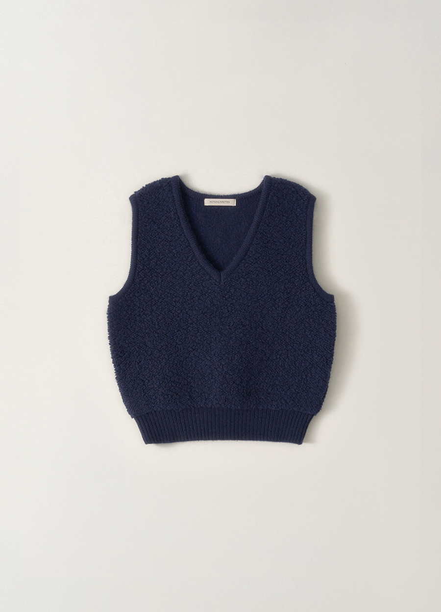Nothing Written Lett boucle vest (Navy)