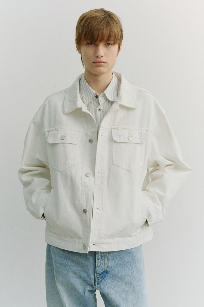 Dunst Unisex Denim Trucker Jacket Ivory