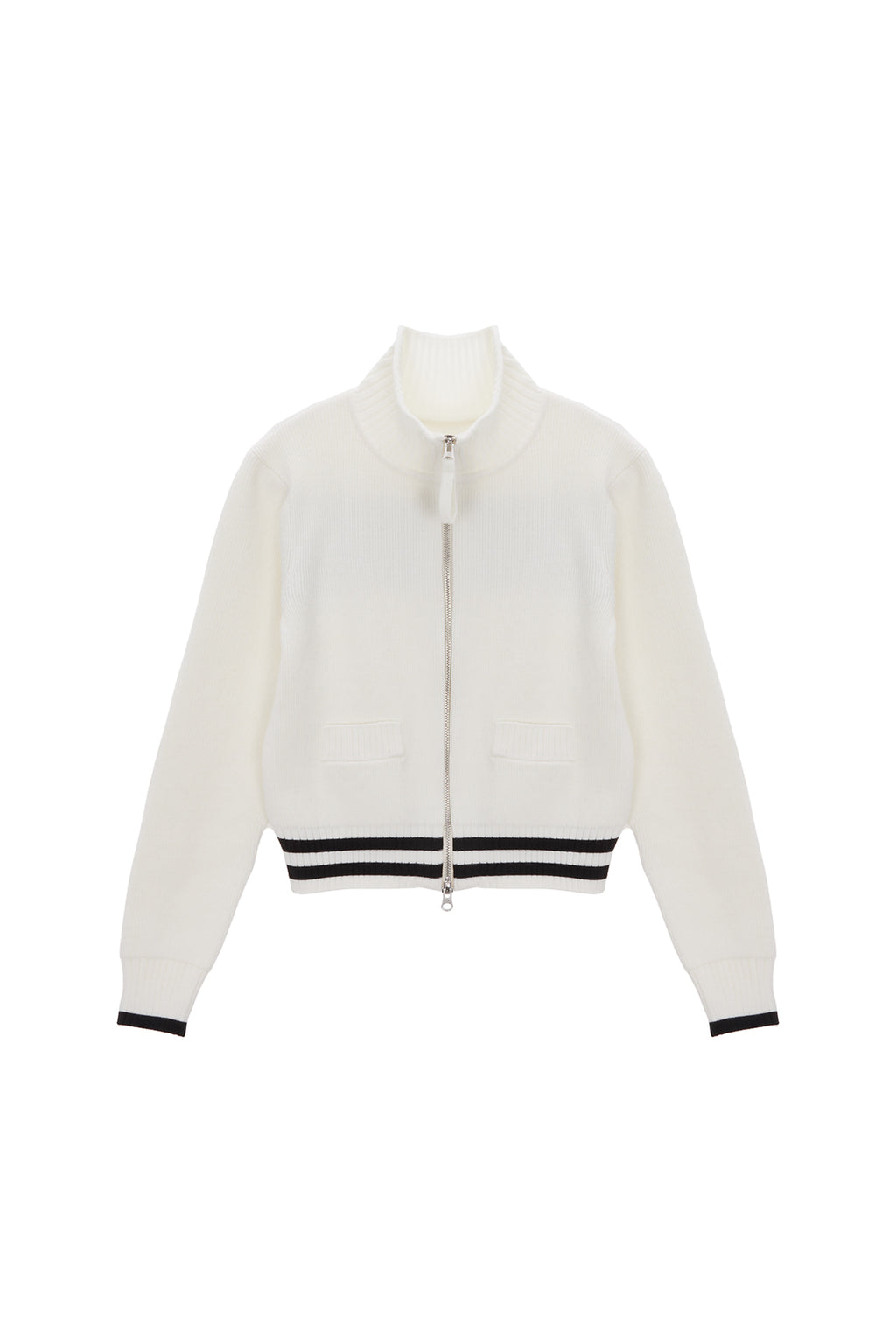 Matinkim Spell Point Stripe Knit Cardigan IN Ivory