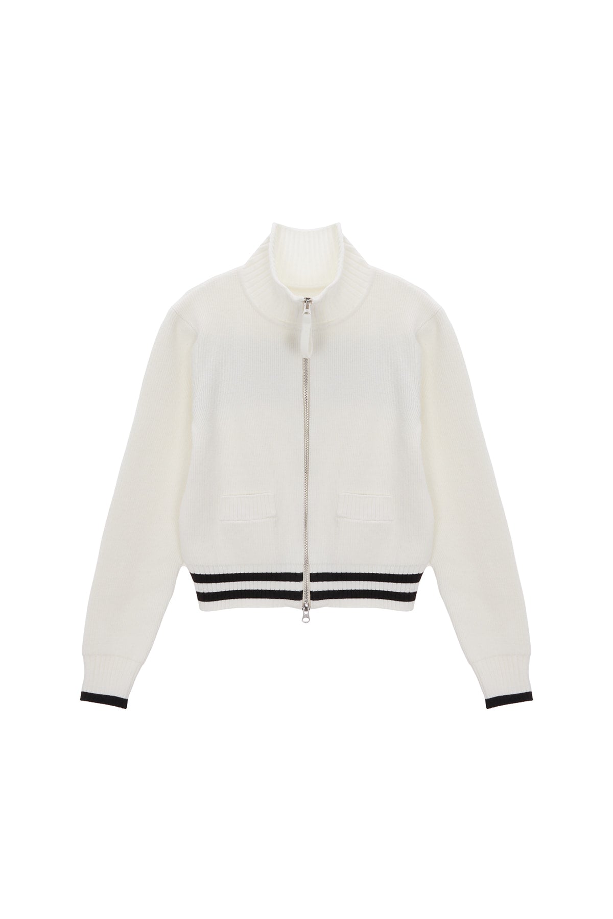 Matinkim Spell Point Stripe Knit Cardigan IN Ivory