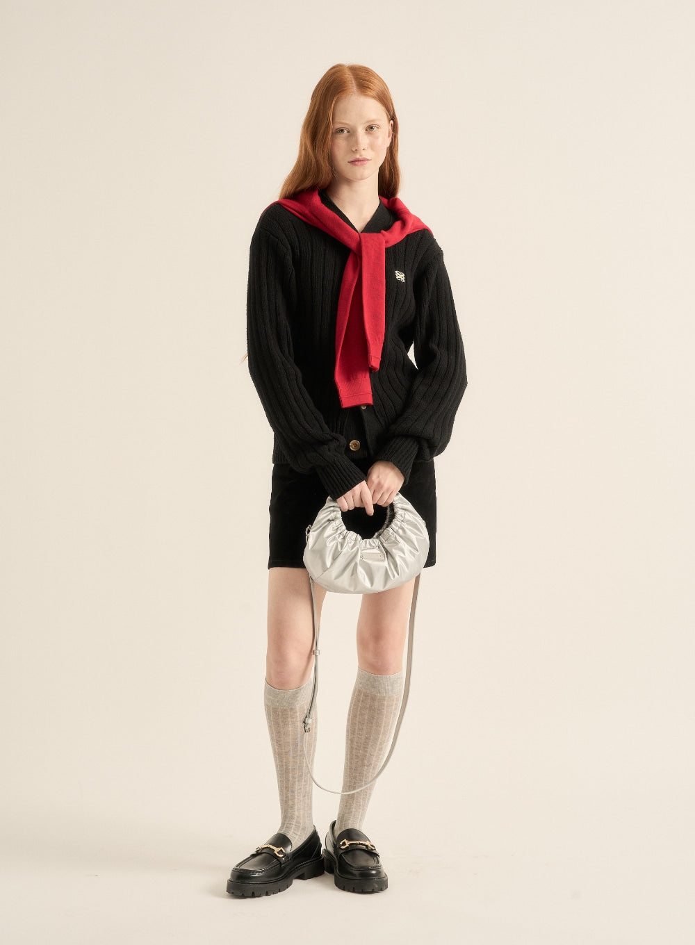 [satur] Scrunchie Small Hand Bag - Silver