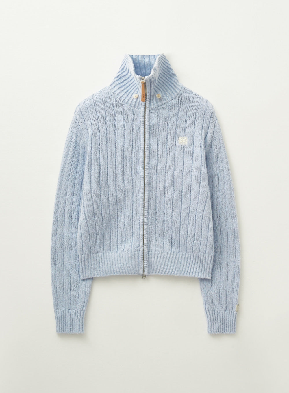 [satur] (W) Faro Boucle Knit Zip-up - Sky Blue