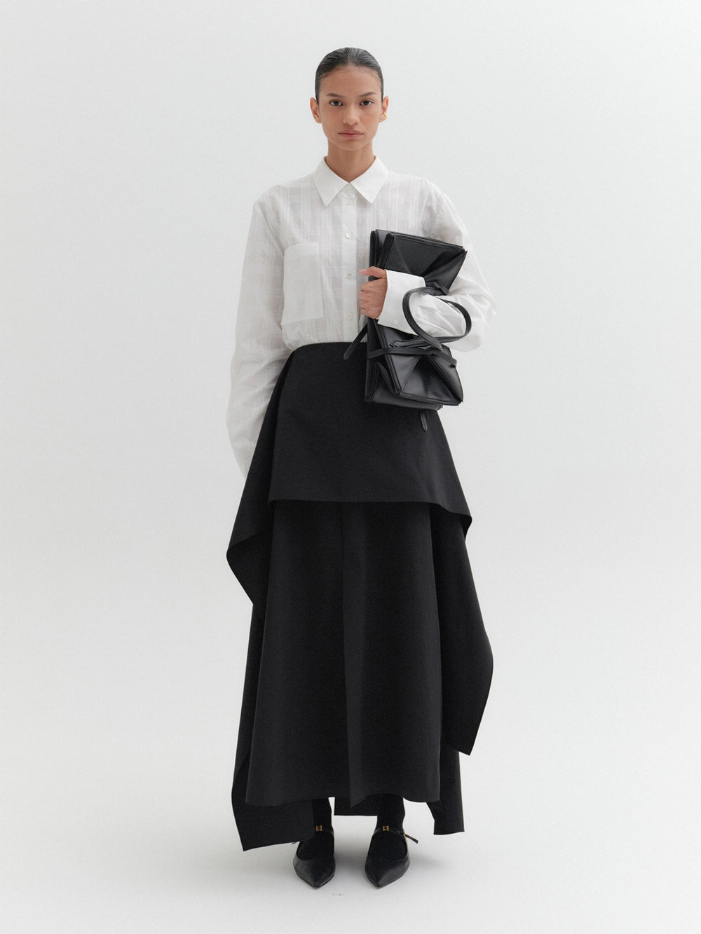 EENK Layered Long Skirt - Black