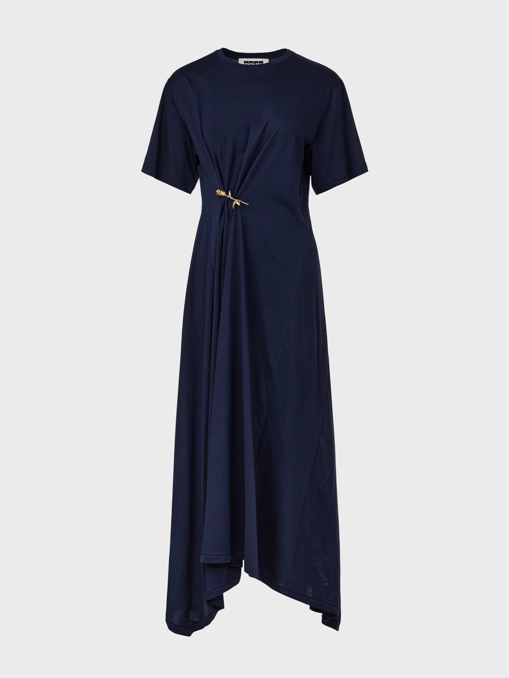 EENK Front Rose Brooch Dress - Navy