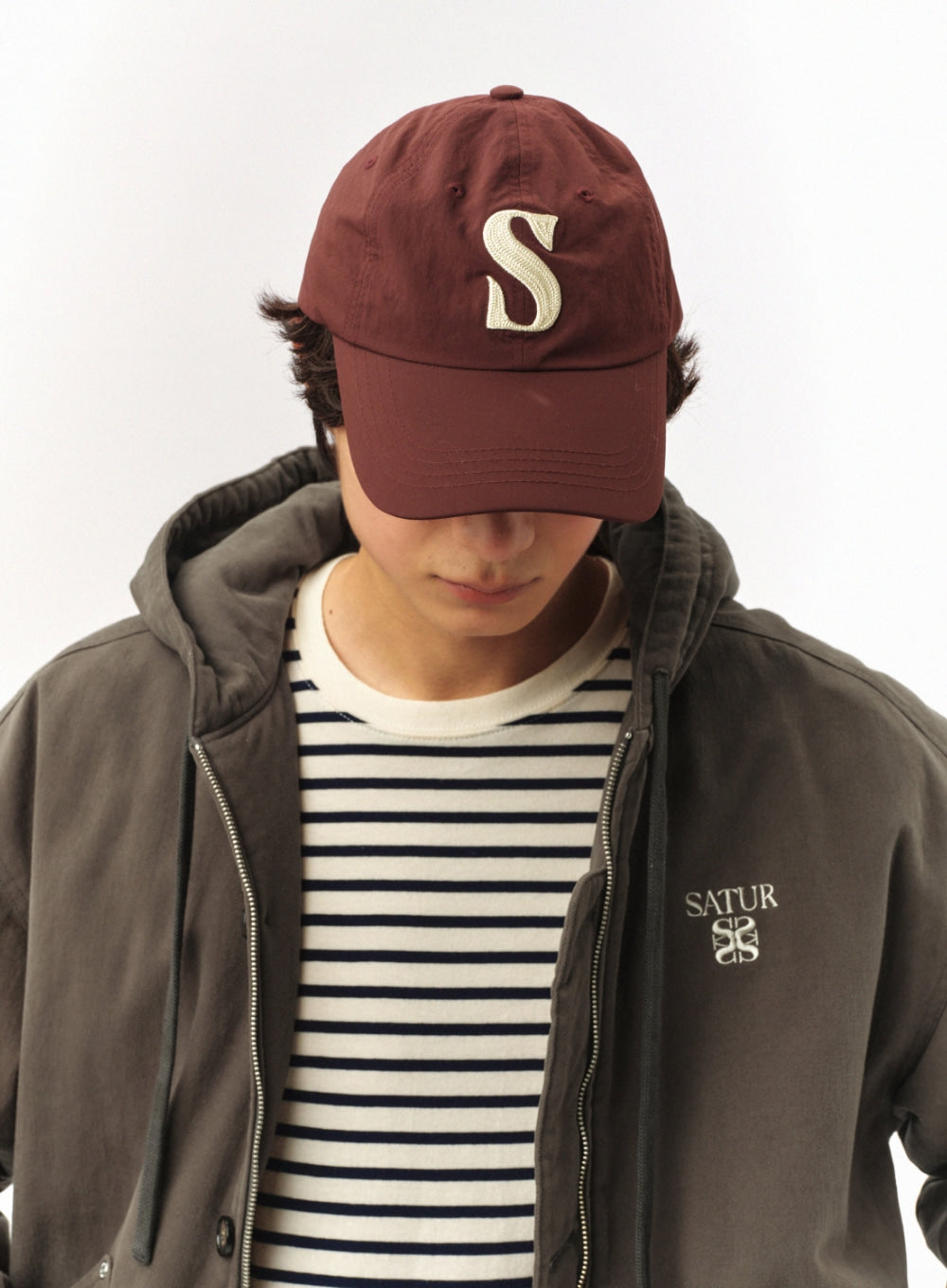 [satur] Nylon Casual Ball Cap - Burgundy