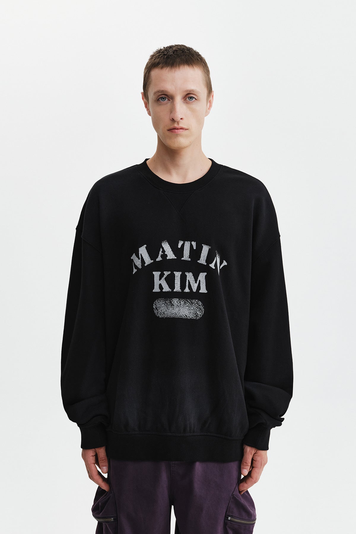Matinkim Vintage Spray Logo Sweatshirt IN Black