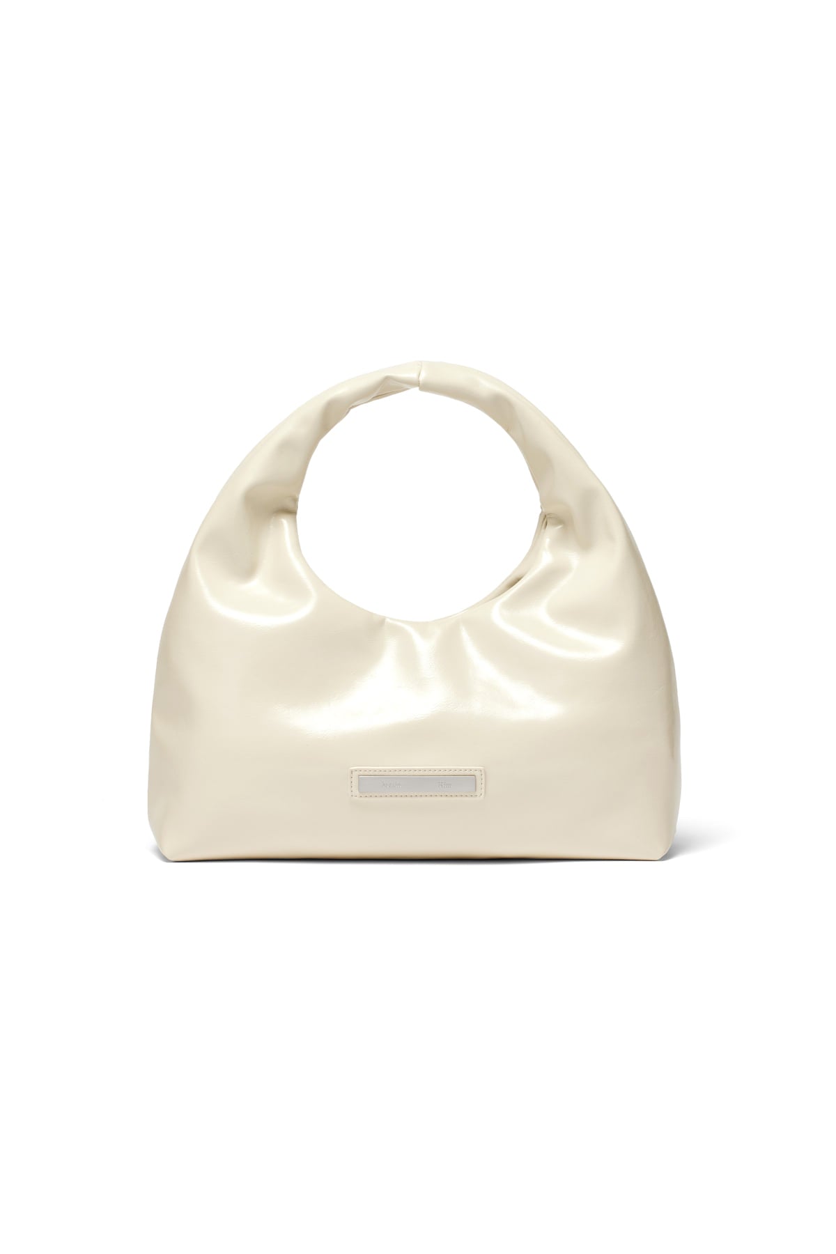 [matinkim] EMBOSSED LOGO LEATHER MINI TOTE BAG IN IVORY