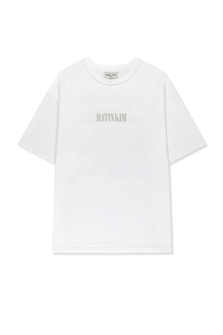 Matinkim Vintage Lettering Graffiti Top IN White