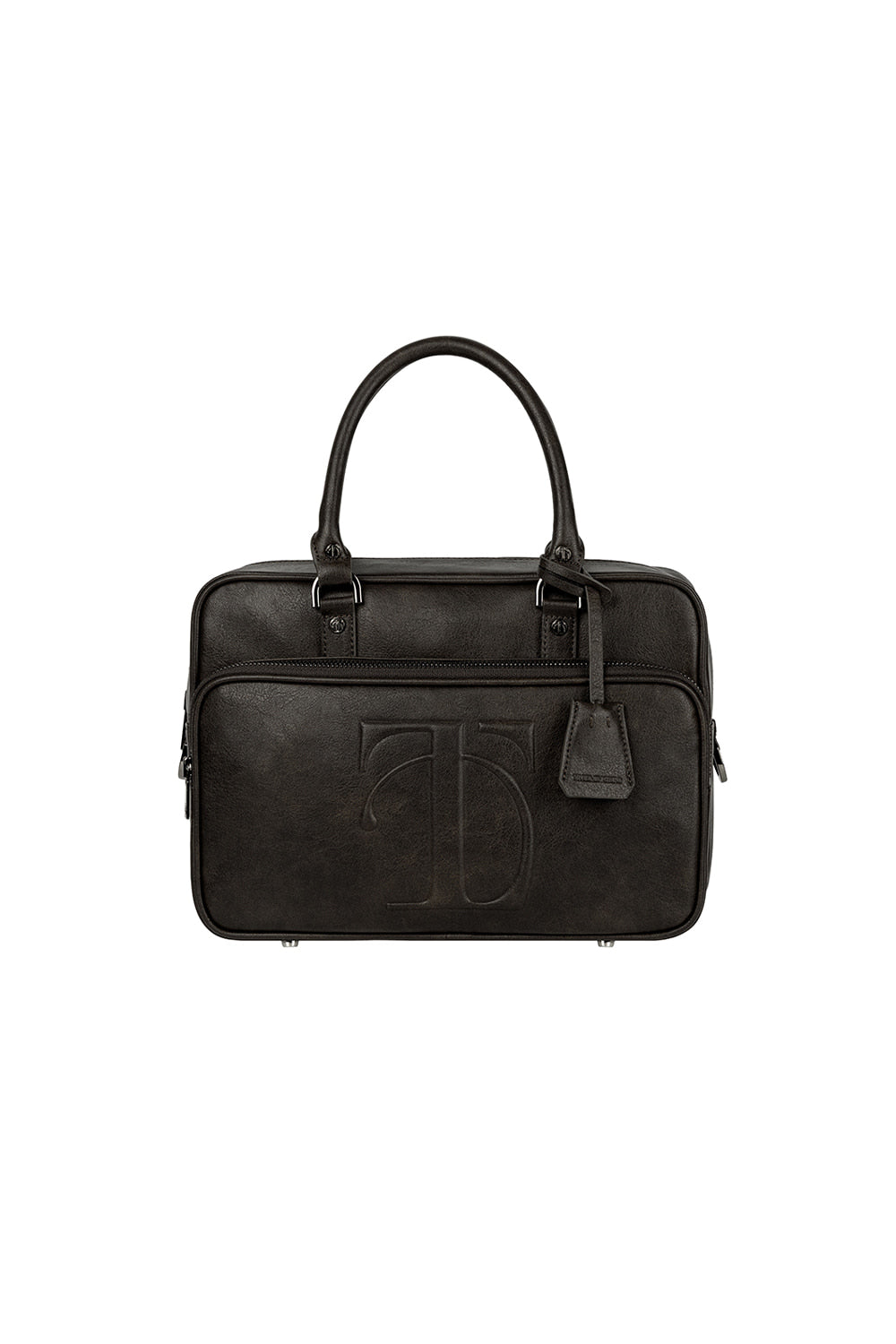 Treemingbird Embossed-Logo Square Tote Bag Brown