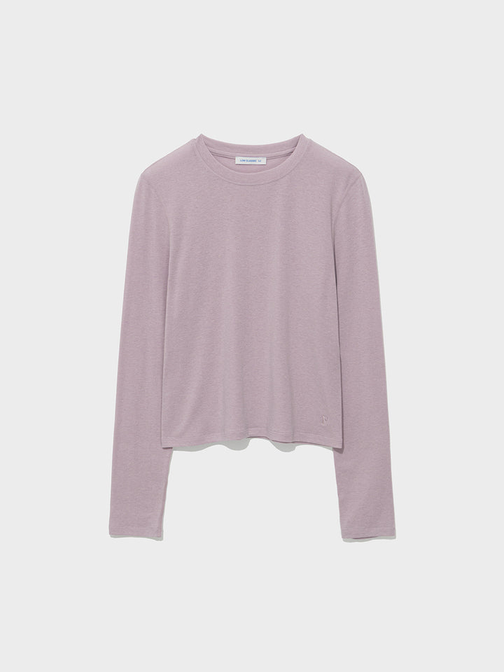 Low Classic Wool-Blend Stitch Long Sleeve Tee Lavender