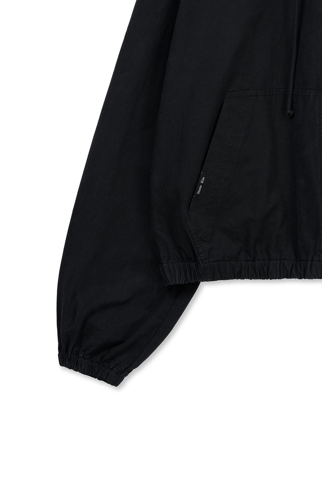 [matinkim] WASHED COTTON HOODY ZIP UP IN BLACK