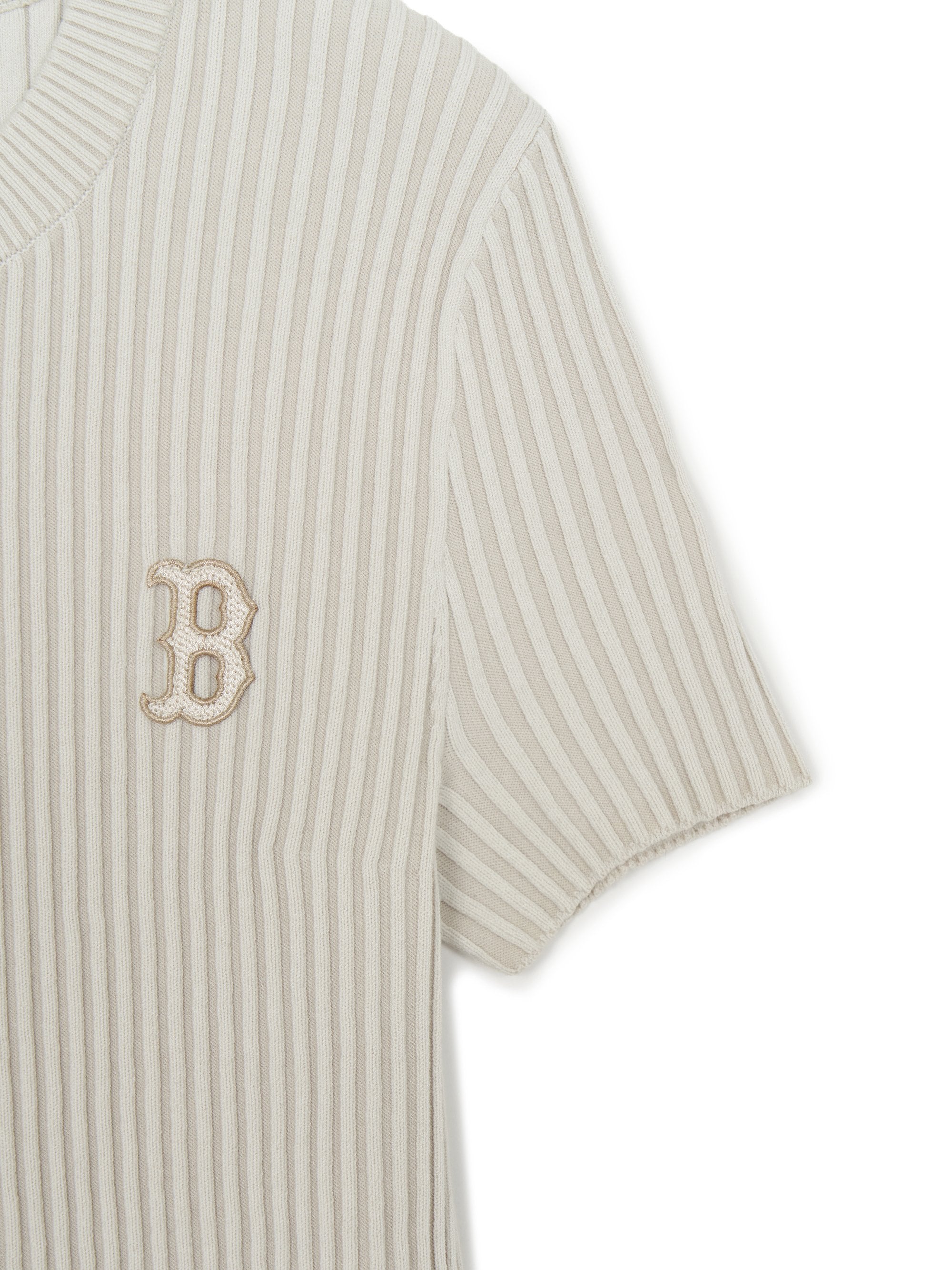 [mlb korea] Women's Basic Street Ribbed Short Sleeve Knit Pullover