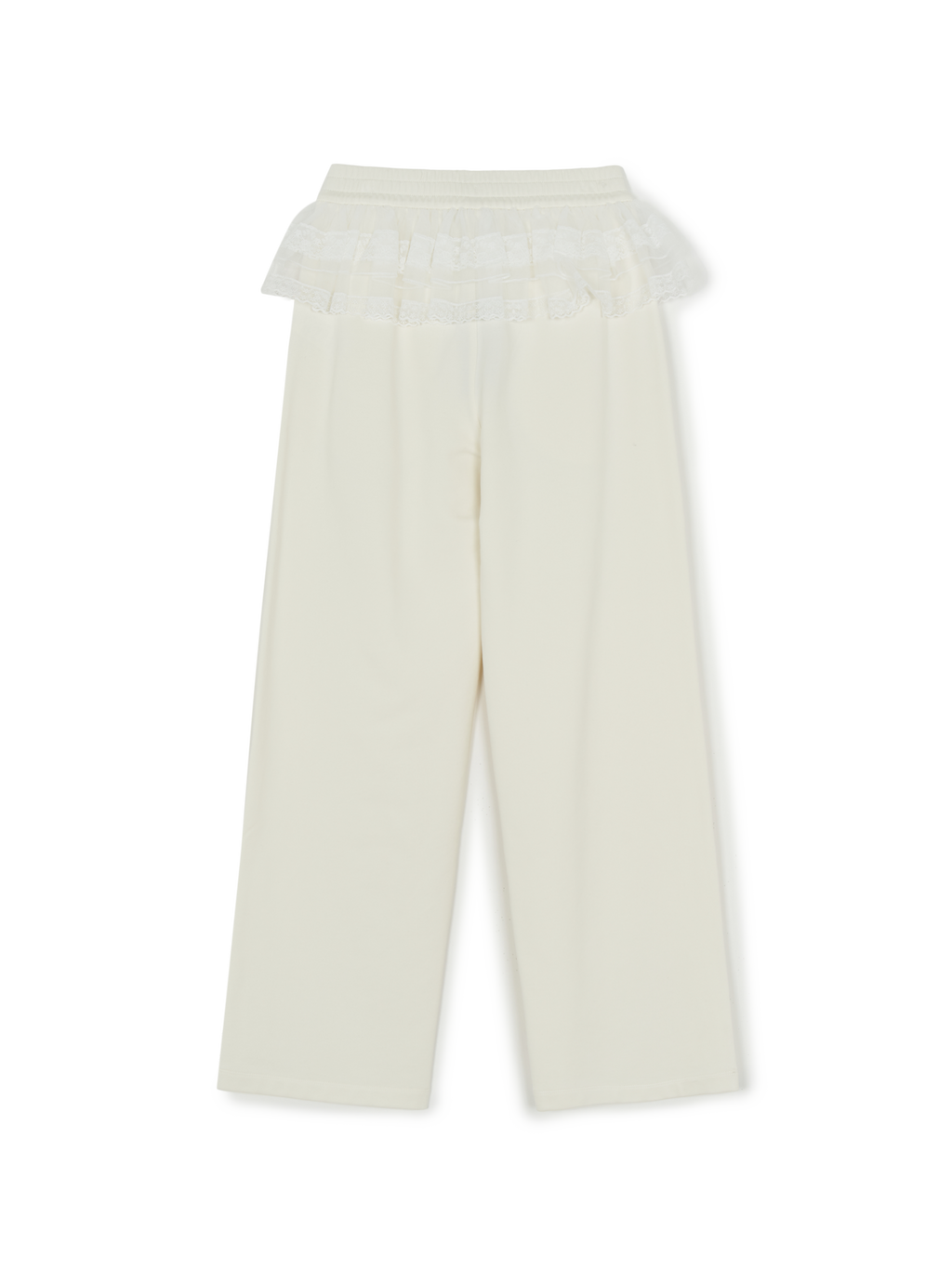 [MLB] Women's Basic Lace Ruffle Semi Wide Pants