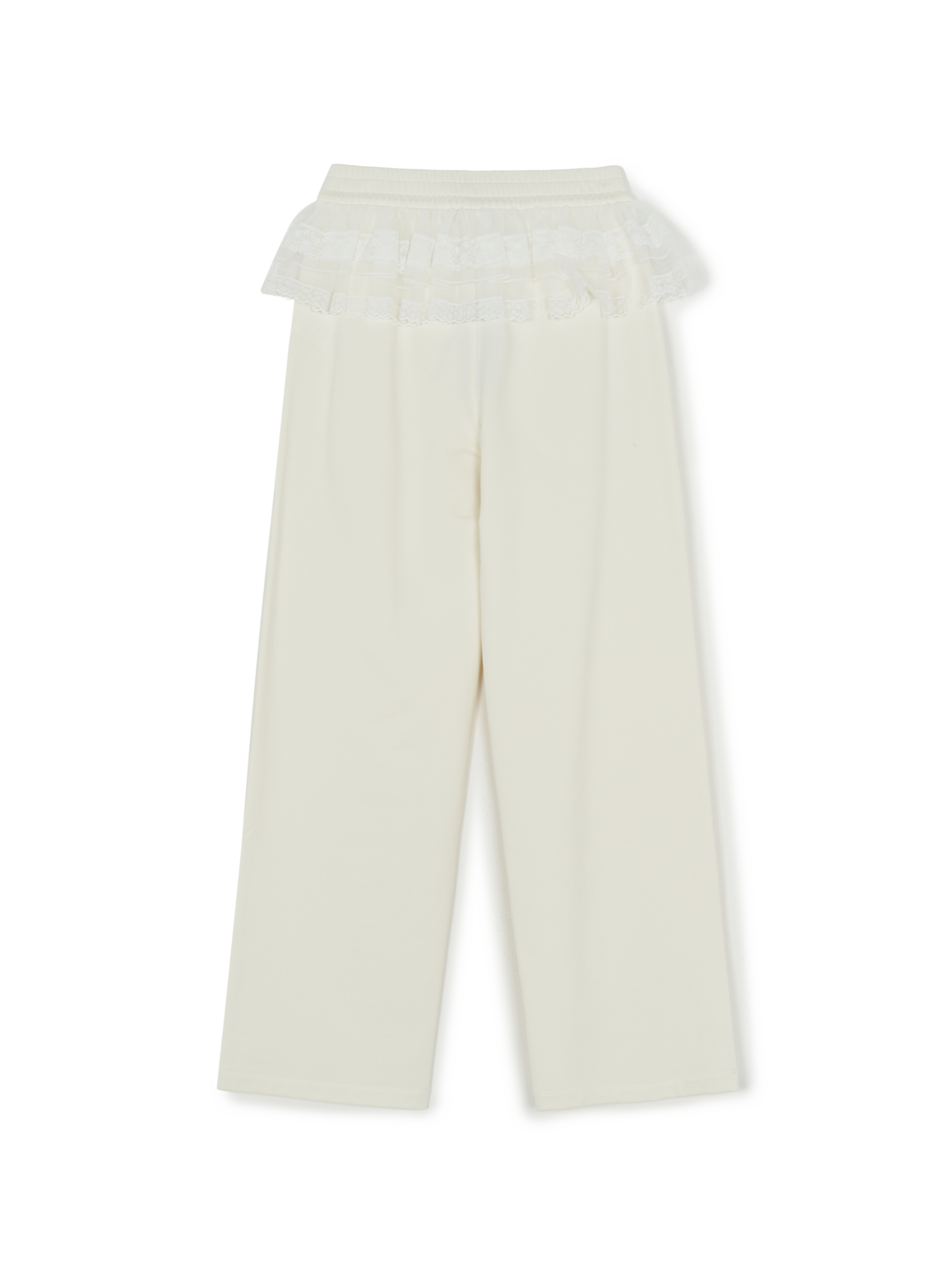 [MLB] Women's Basic Lace Ruffle Semi Wide Pants