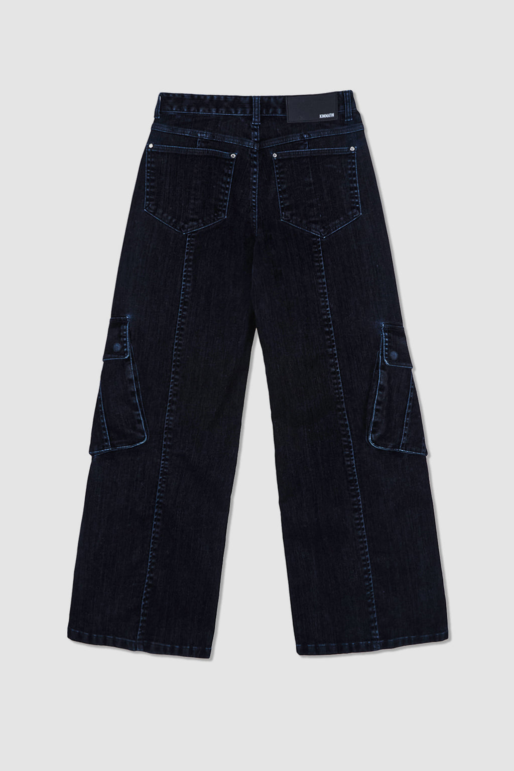 Matinkim Semi Boots Cut Velvet Denim Pants IN Navy
