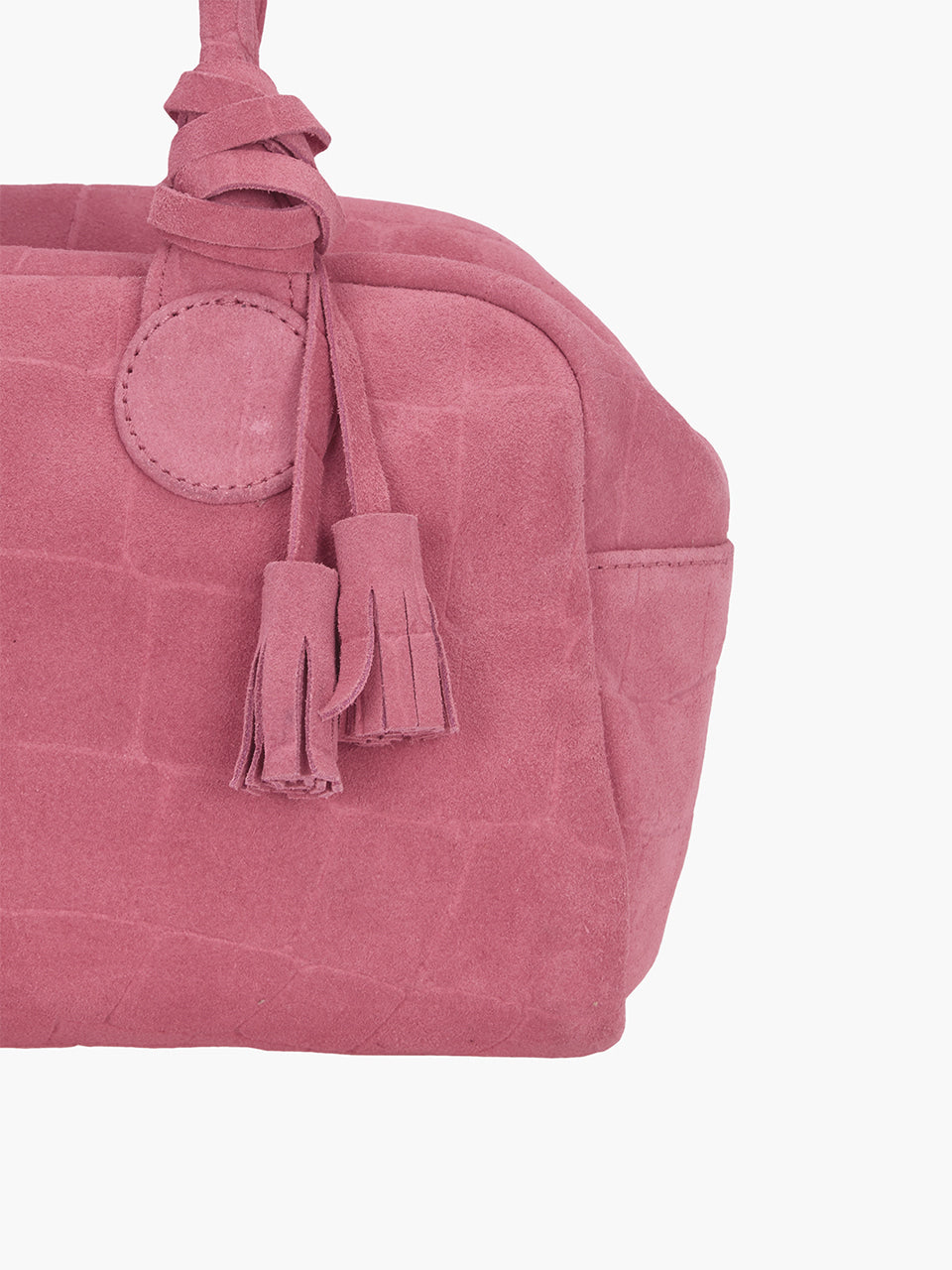 Margesherwood Soft Bowling pink croc-effect suede