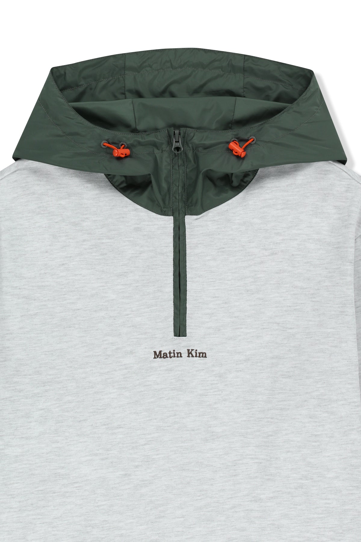 Matinkim Color Block Hoody Quarter Zip UP IN Light Grey