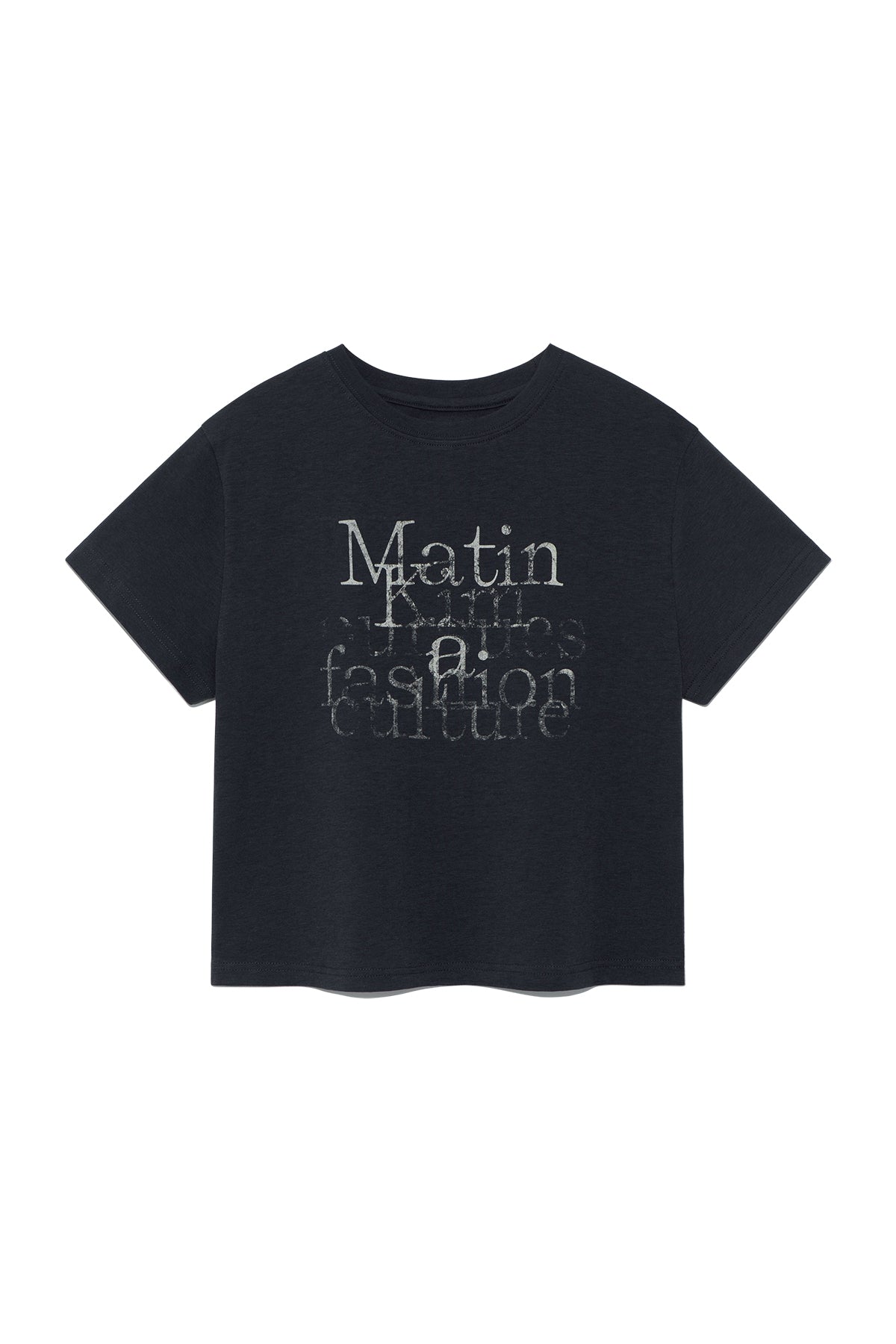 Matinkim Dusty Typo Graphic Crop Top IN Charcoal