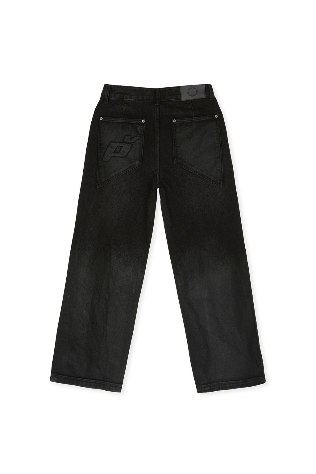 [matinkim] PEACHES COATING WASHED DENIM PANTS FOR MEN IN BLACK