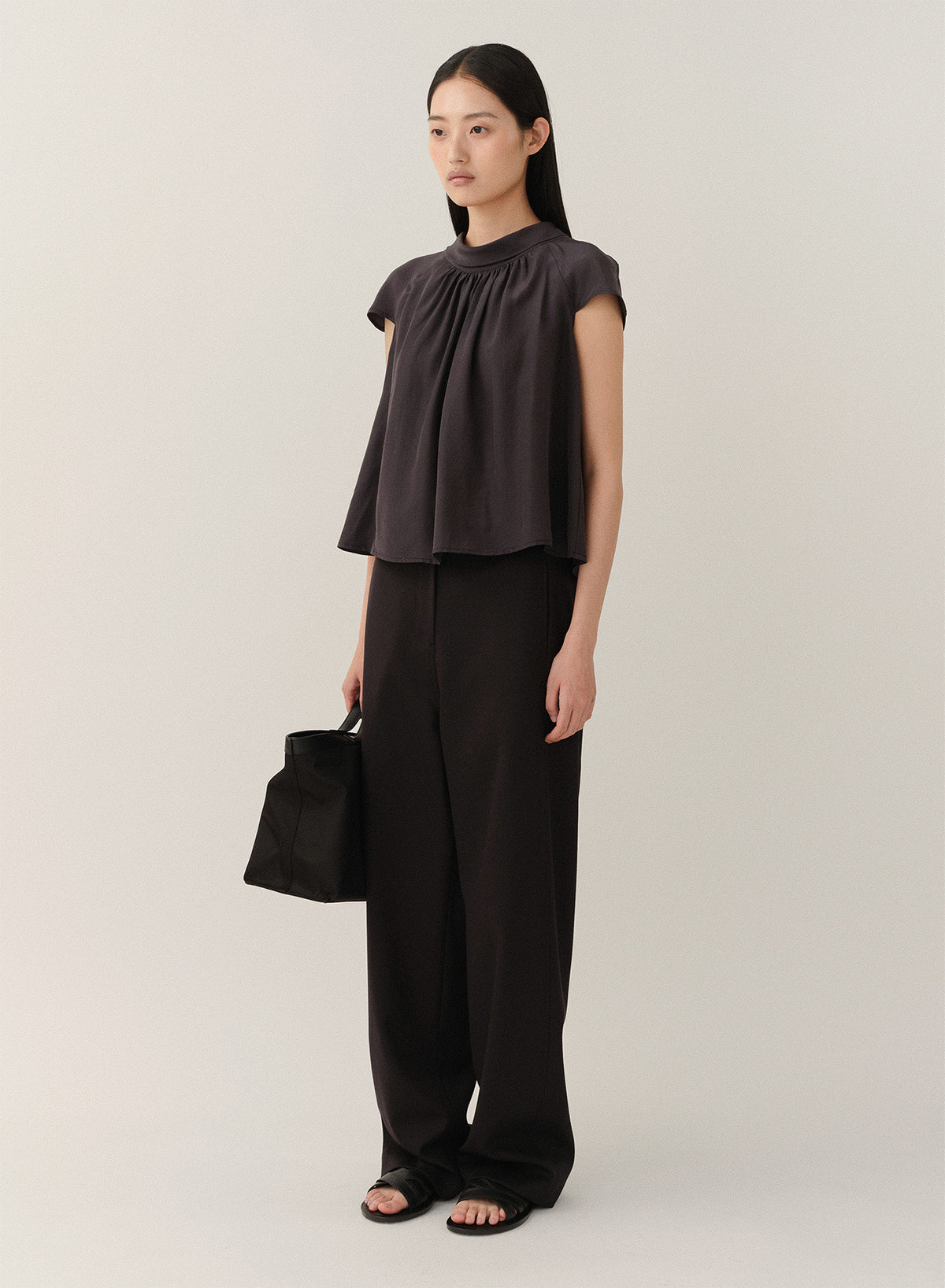 Kindersalmon Gather Blouse Dark-Navy