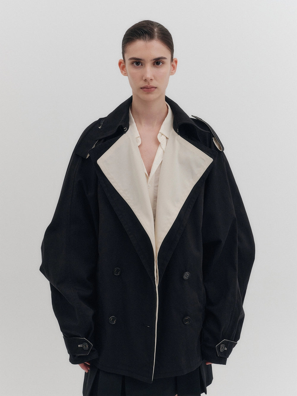 EENK Half Trench Coat - Black