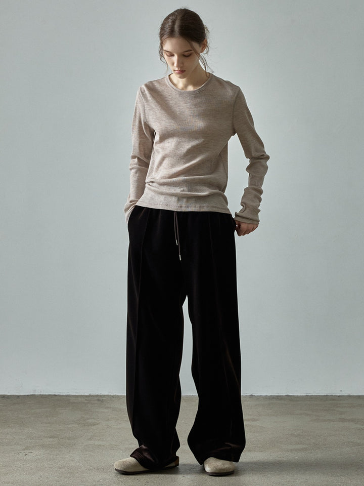 Facade Pattern Relaxed Velvet Pants brown