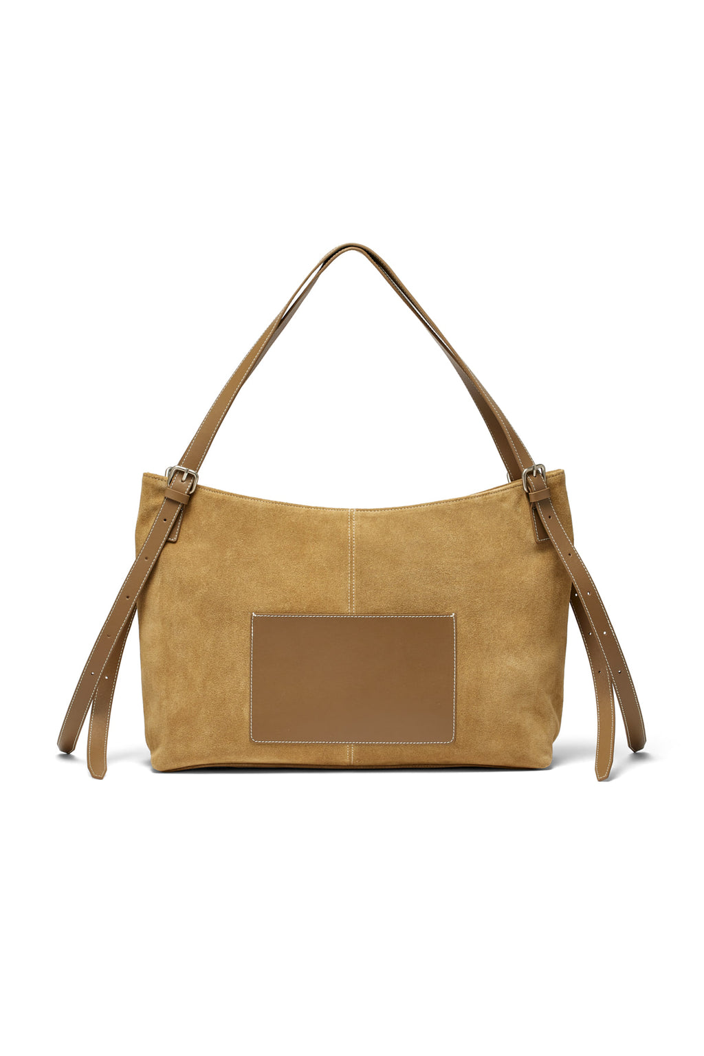 [matinkim] TWO WAY STRAP SUEDE LEATHER BAG IN BEIGE