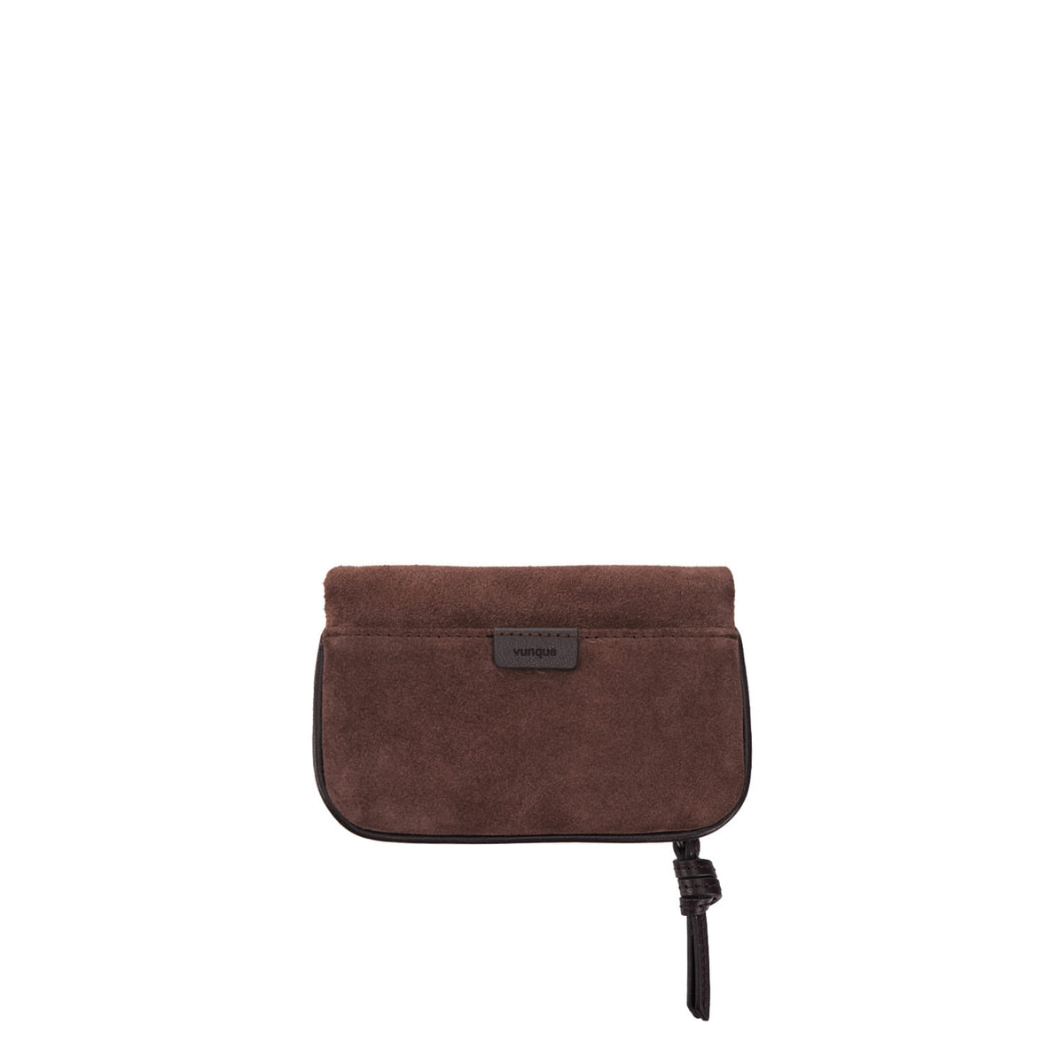 Vunque Halfmoon Fold Suede Card Wallet Rum Brown