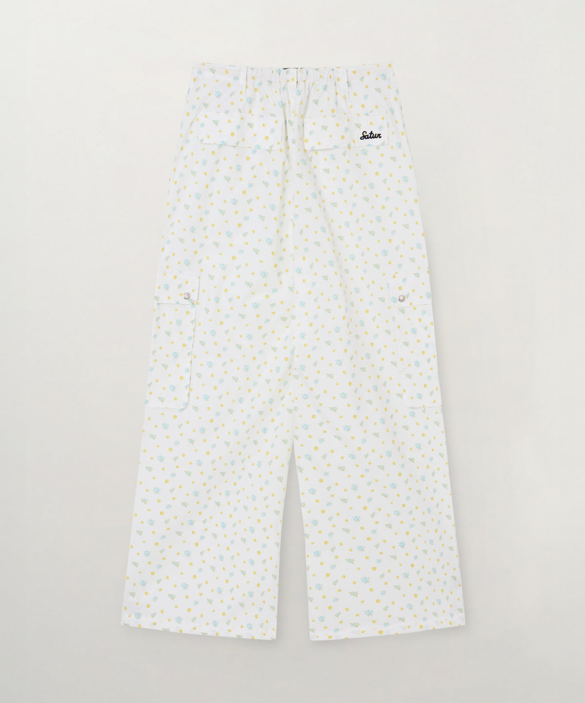 Satur (W) Citron Pocket Parachute Pants - White