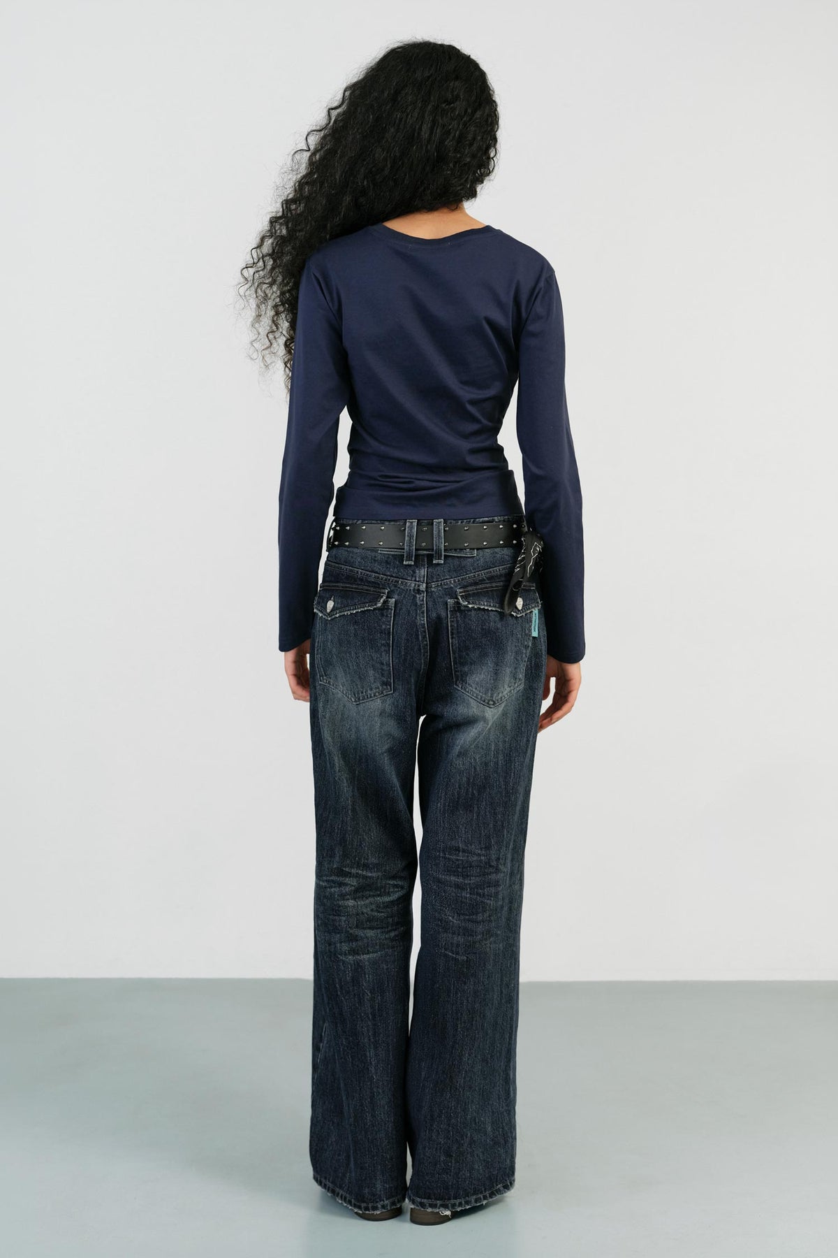 Instantfunk Low Rise Buckle Denim - Blue