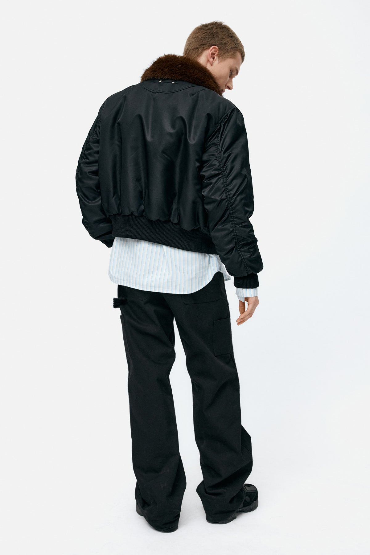 Andersson Bell Fur Collar Leather Patch MA-1 Bomber