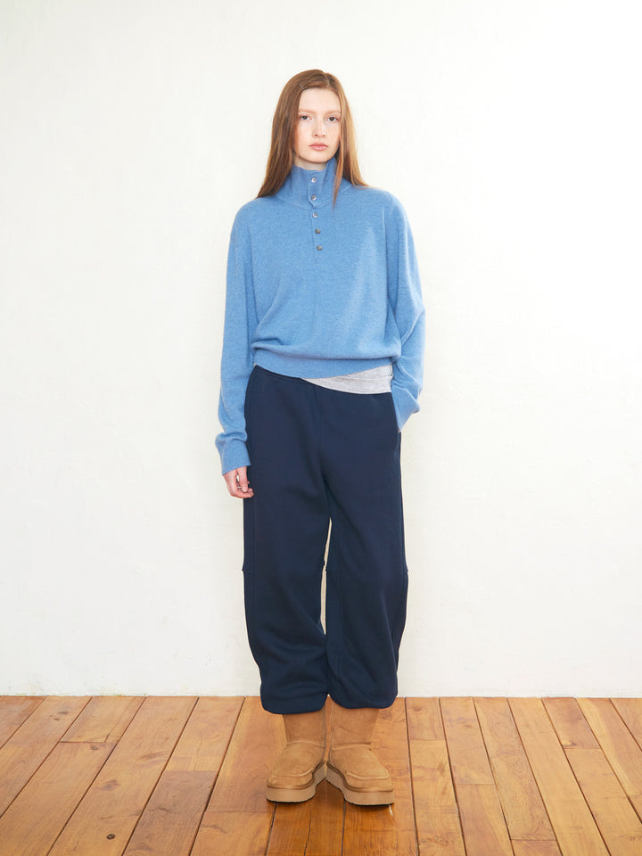 Low Classic Super Fine Wool High-Neck Sweater Lake Blue