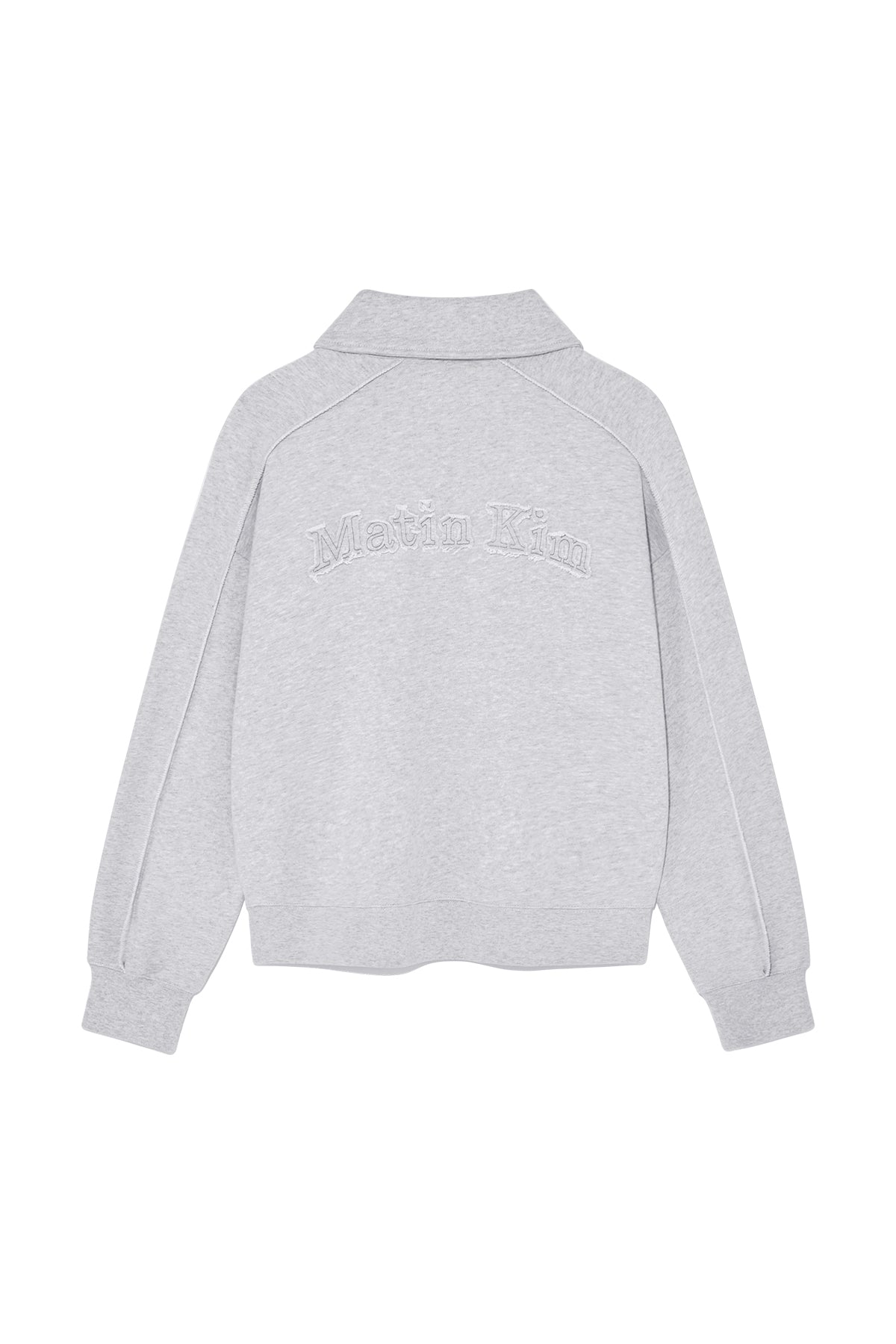 [matinkim] BACK LOGO HALF ZIP SWEATSHIRT FOR WOMEN IN GREY