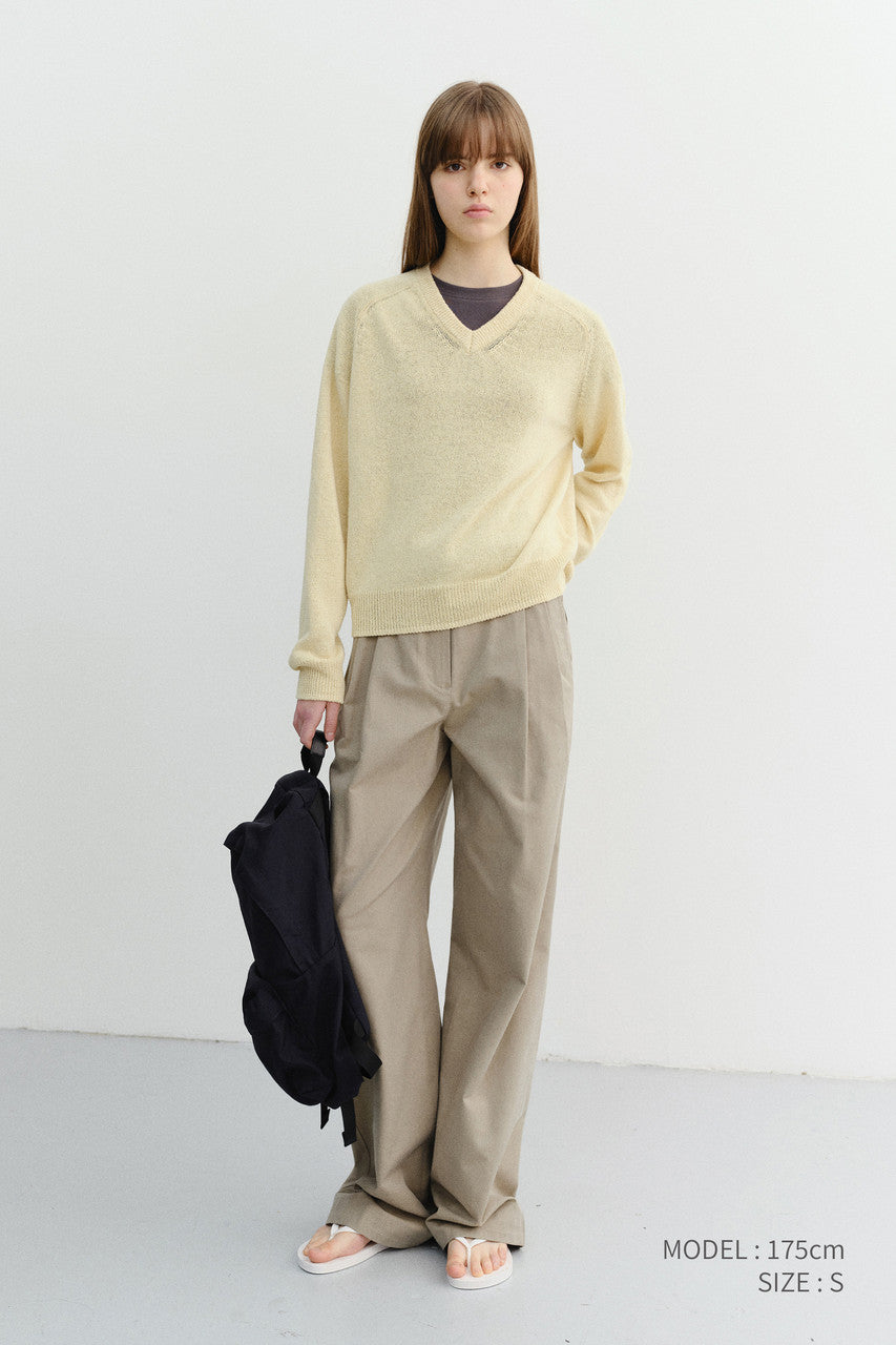 Dunst Summer Double Pleated Chino Slacks Khaki