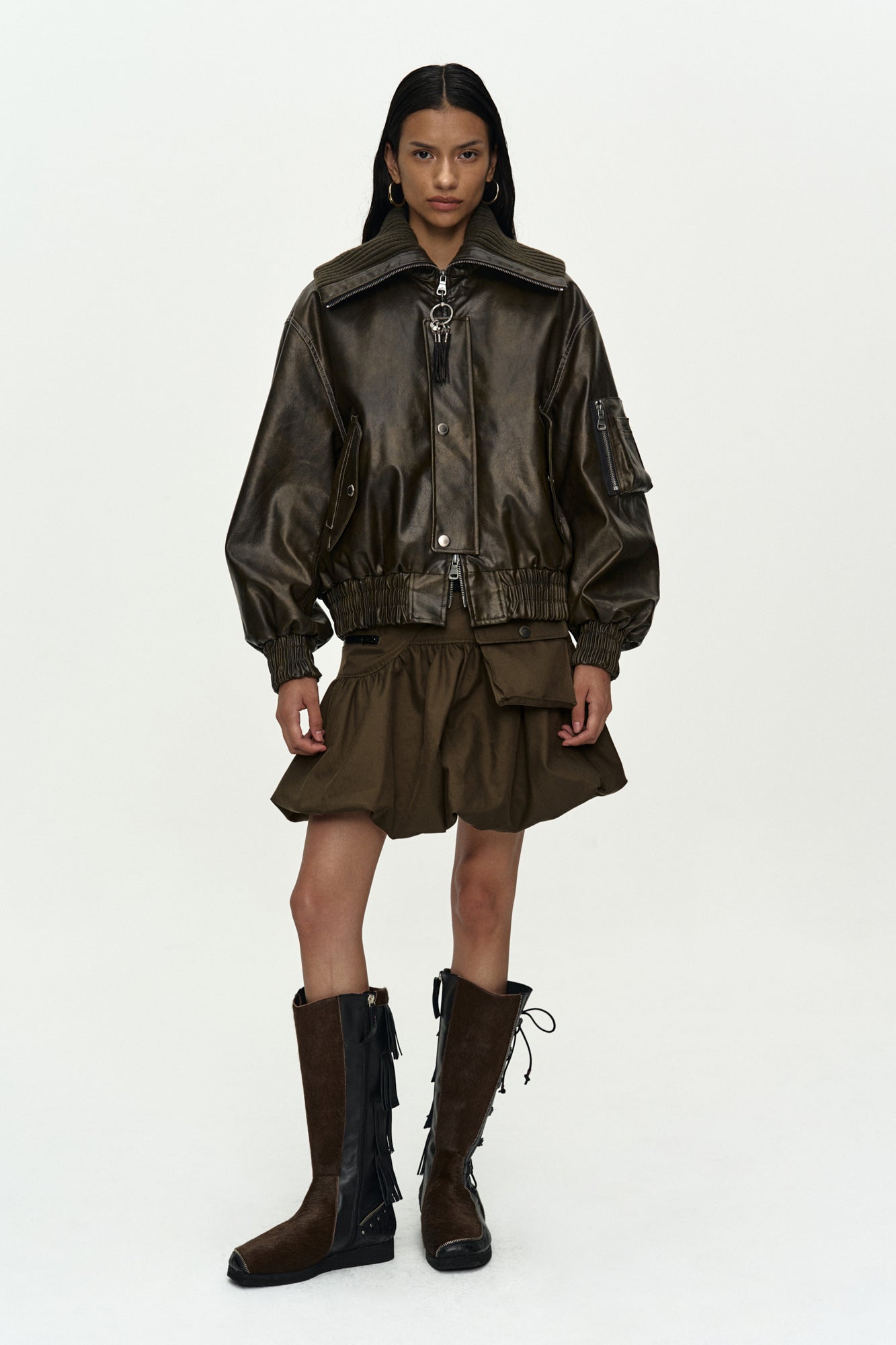 Andersson Bell Knit-Collar MA-1 Bomber Jacket
