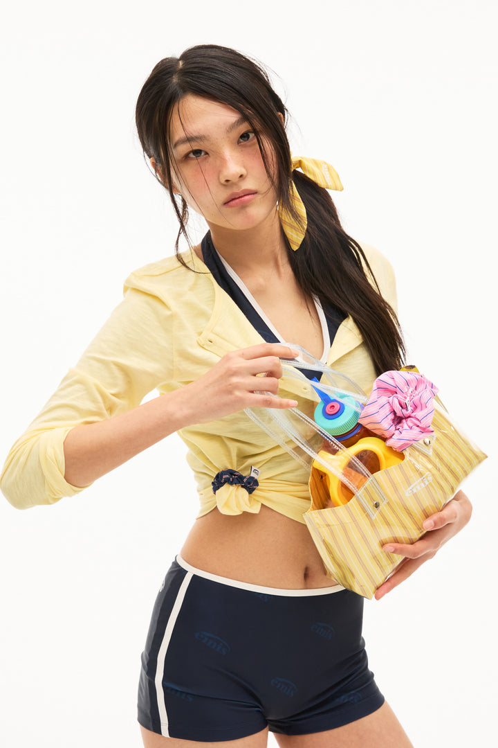 Emis Clear Stripe Mini Tote Bag-Yellow