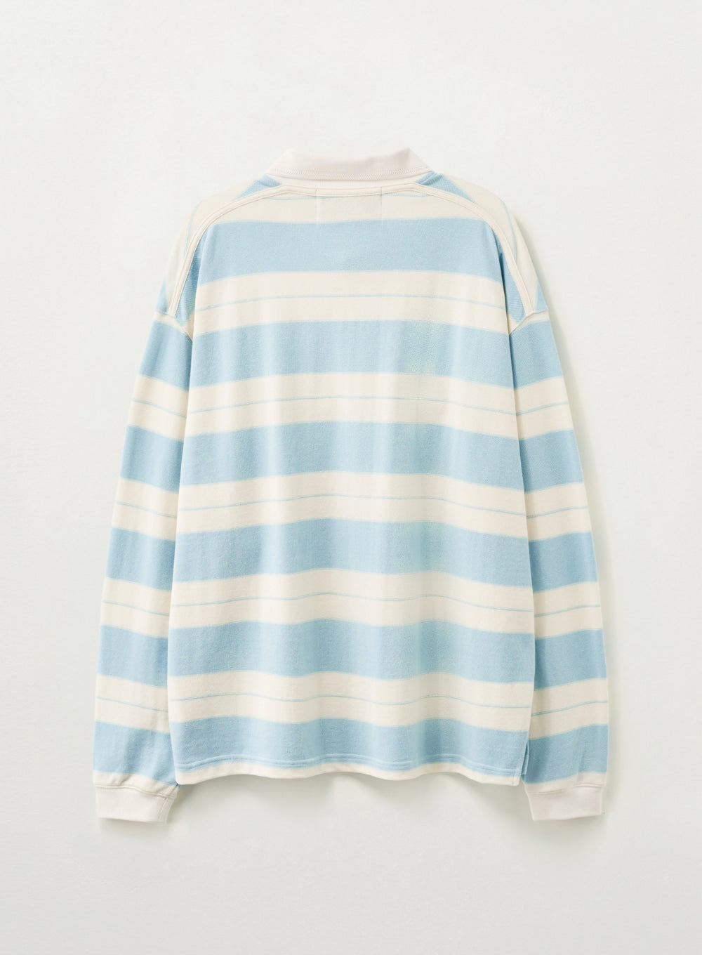 Satur Apero Stripe Pique Long Sleeve - Sky Blue