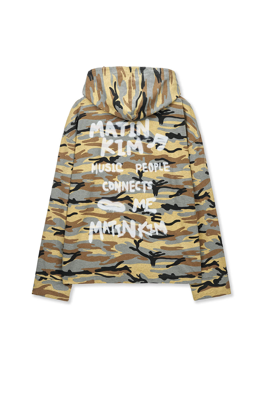 Matinkim Typo Artwork Camouflage Hoody IN Camel
