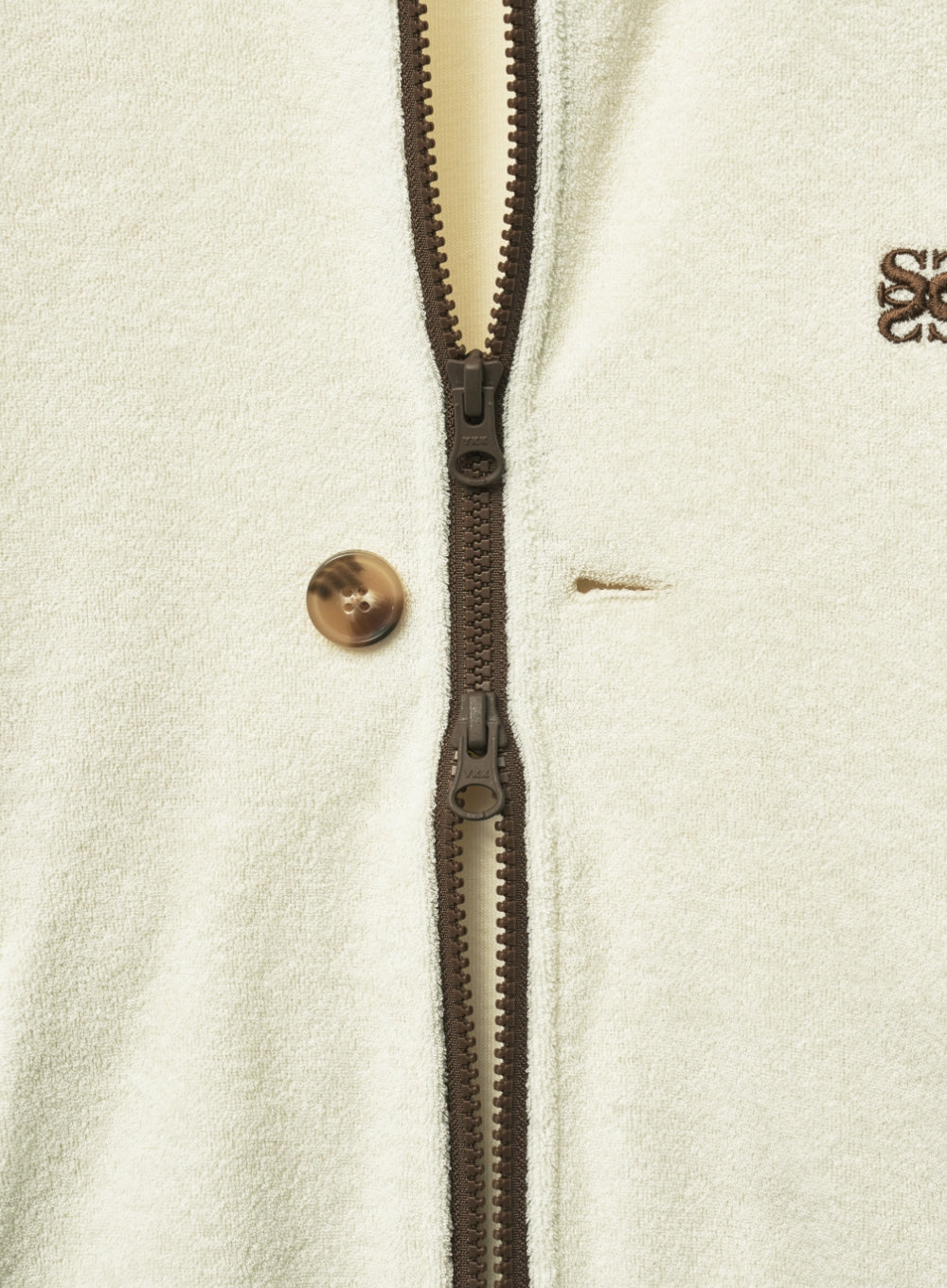 [satur] (W) Lawton Terry Track Zip-up Jacket - Cream