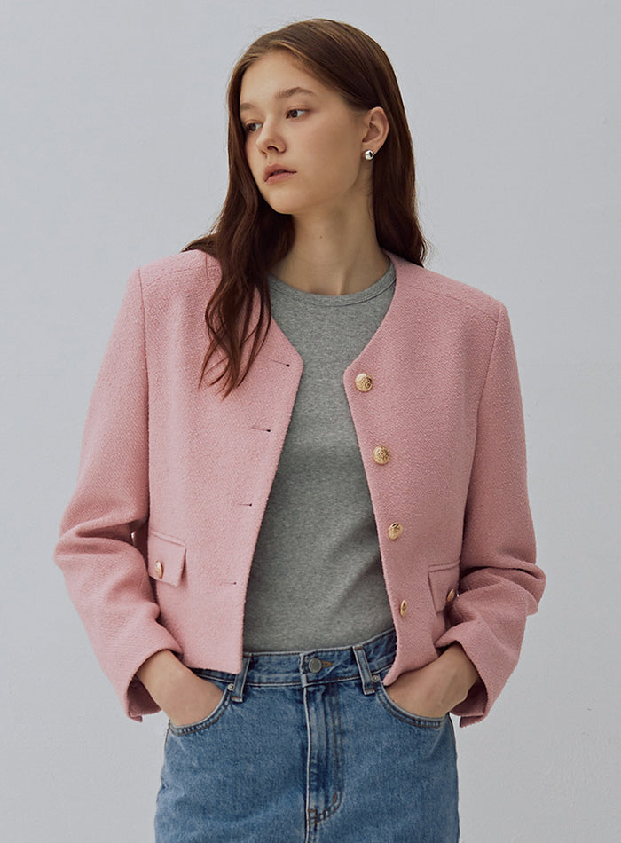 Mango Maniplease Kale Tweed Jacket