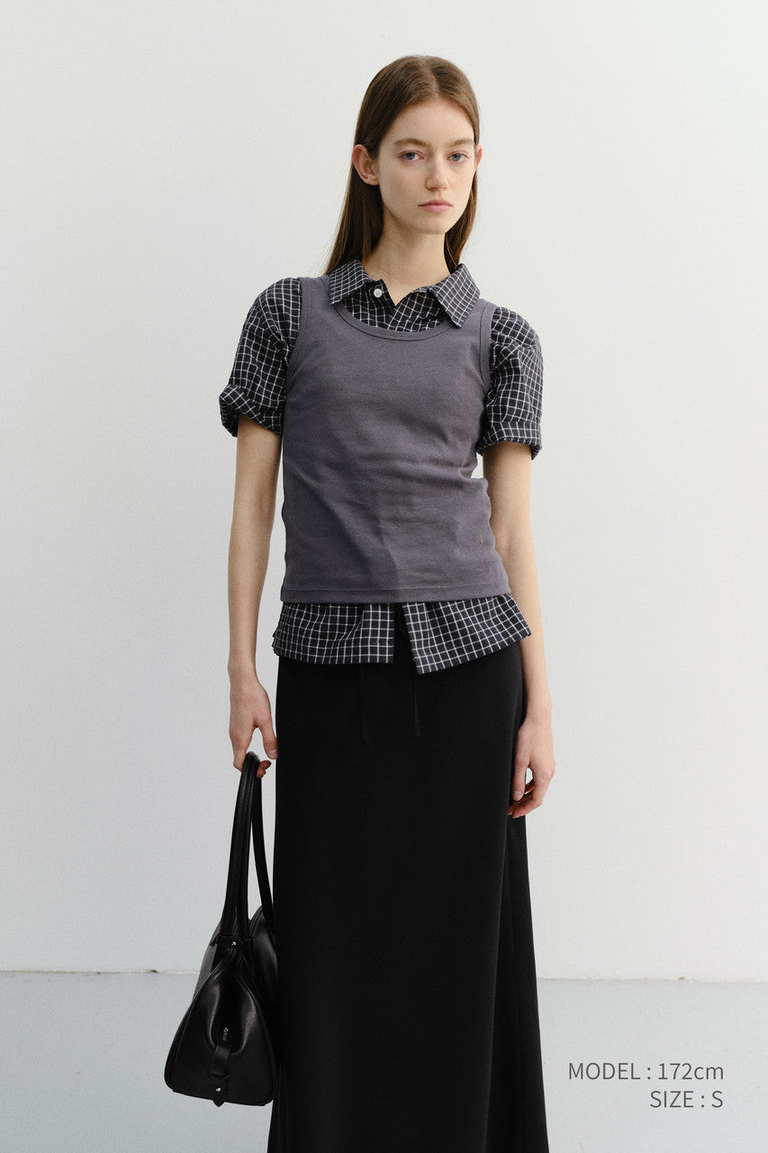 Dunst Essential Sleeveless Top Charcoal Grey