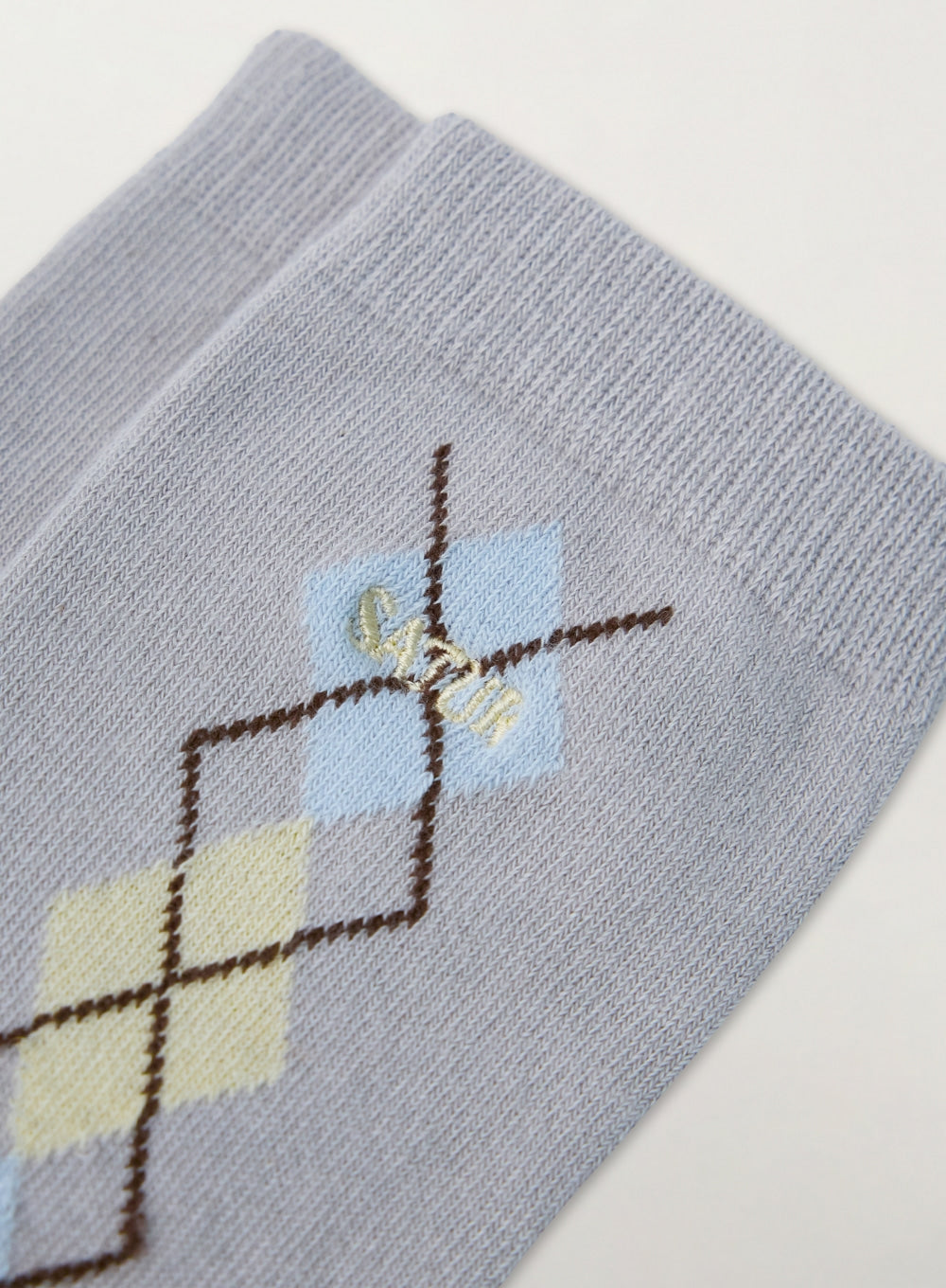 [satur] (W) Argyle Socks - Light Gray