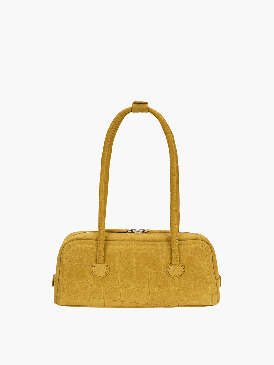 Margesherwood Soft Boston EW mustard croc-effect suede