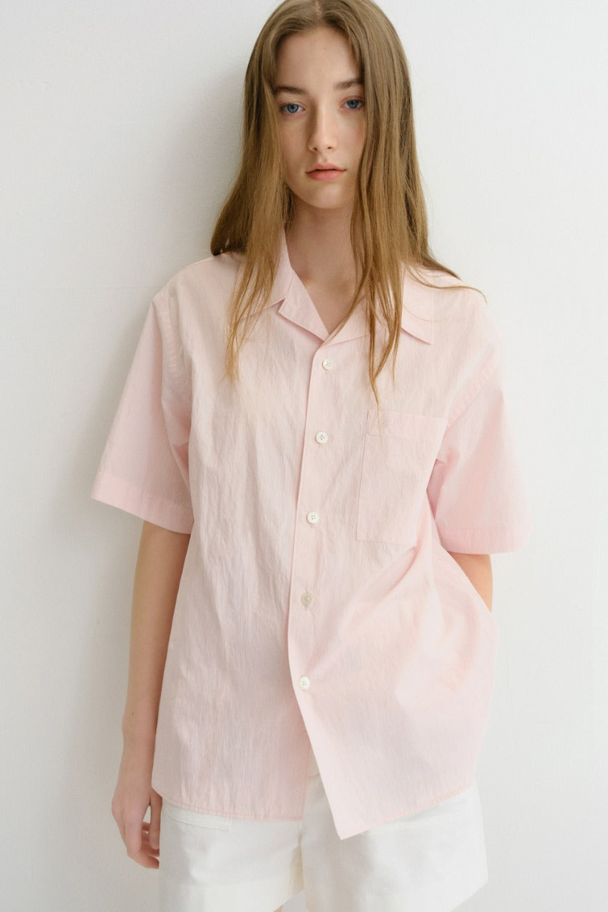Dunst Unisex Open Collared Shirt Soft Pink