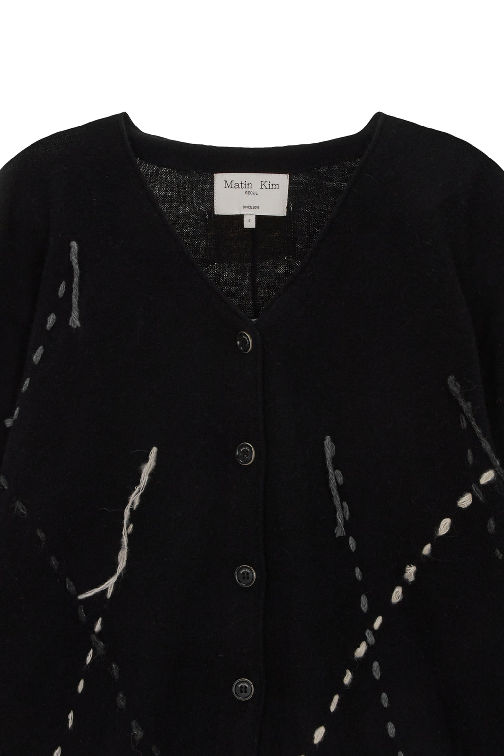 [matinkim] ARGYLE STITCH CARDIGAN IN BLACK