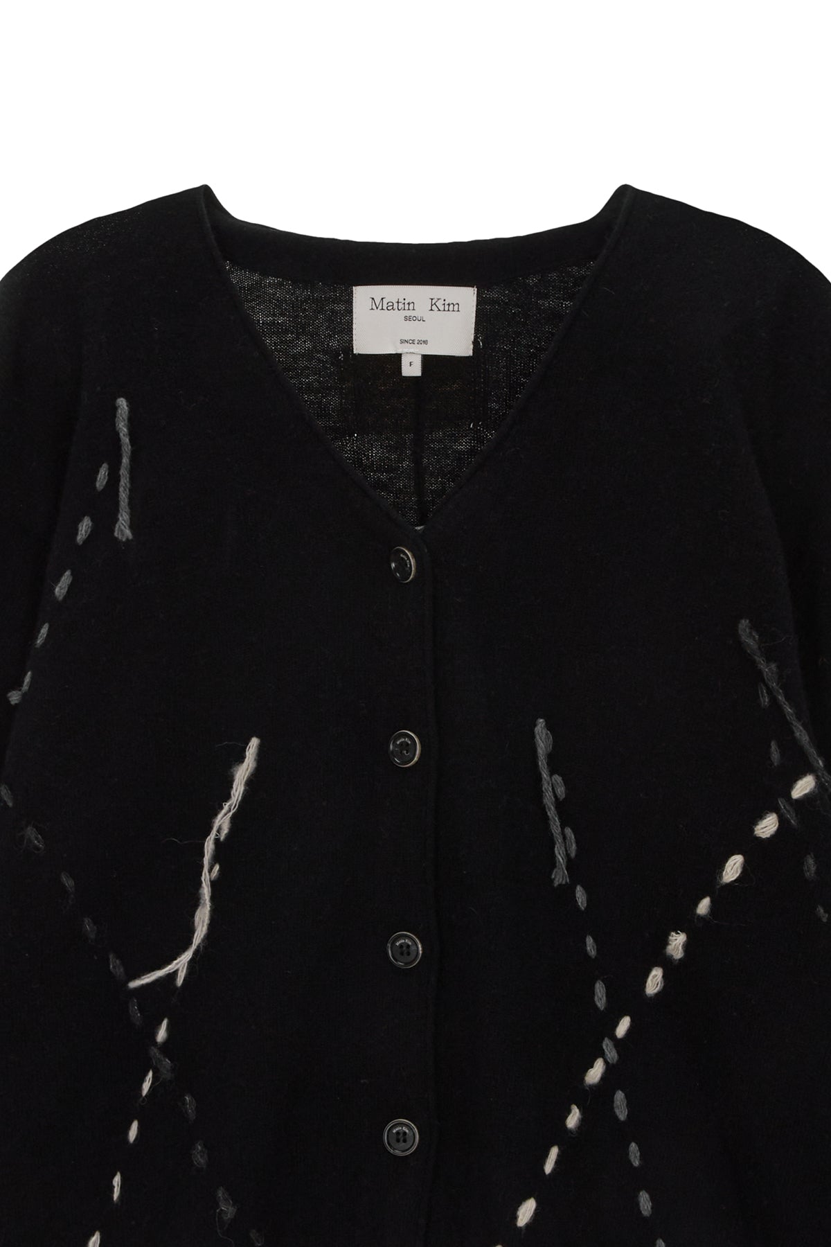 [matinkim] ARGYLE STITCH CARDIGAN IN BLACK
