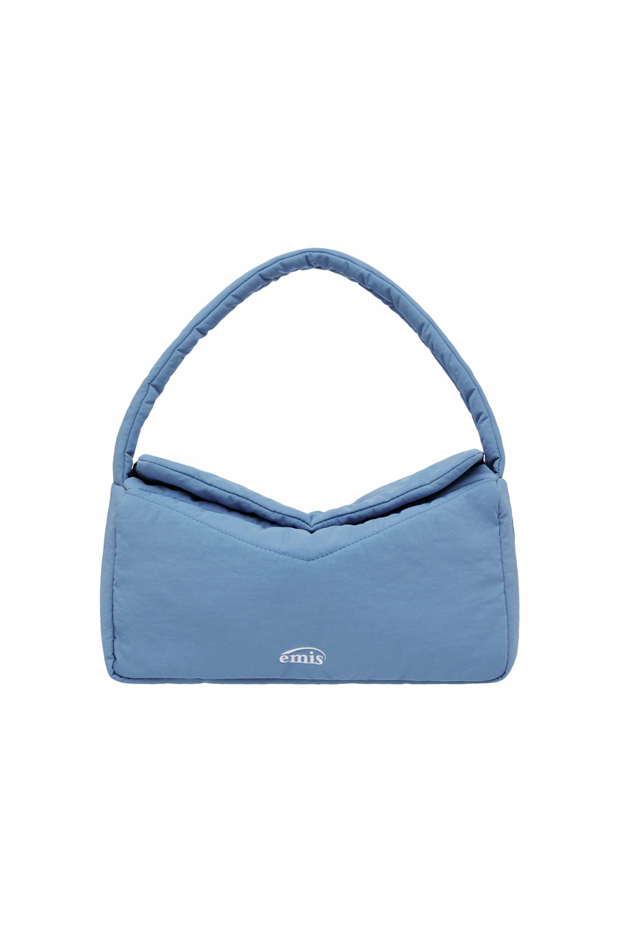 NYLON PADDED SHOULDER BAG-BLUE