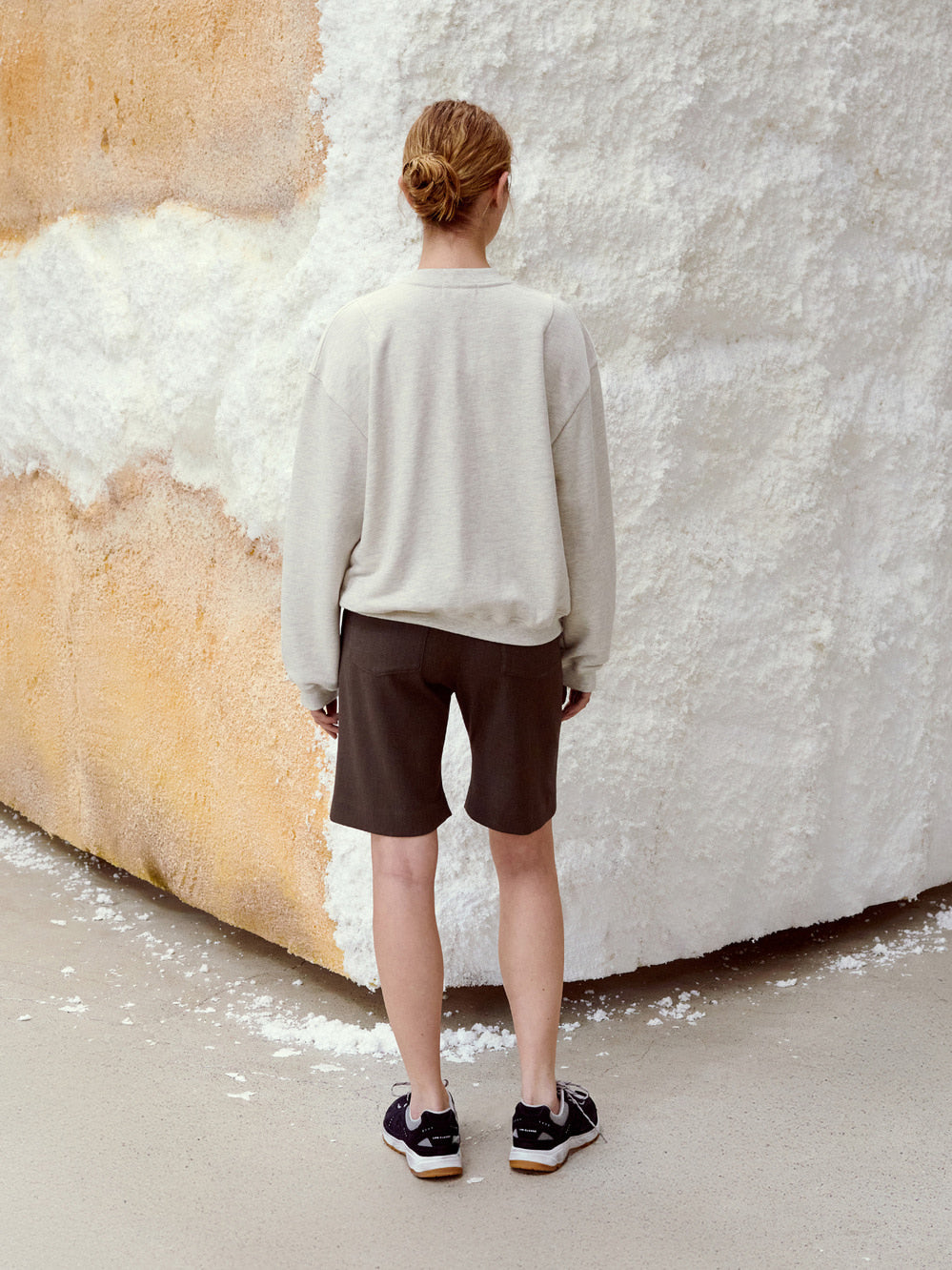 Low Classic Flared Bermuda Pants Melange Brown