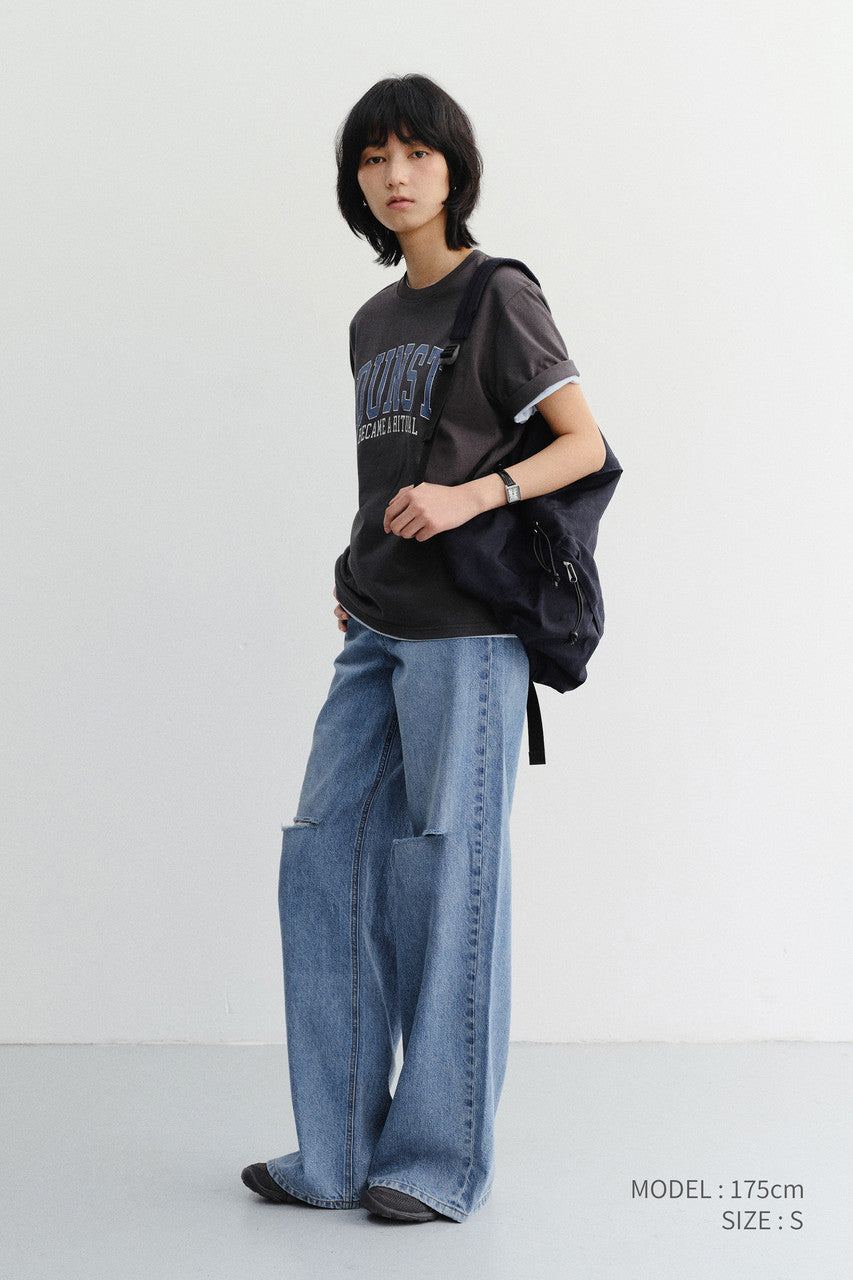 Dunst Unisex Vintage Arch Logo T-Shirt Charcoal Grey