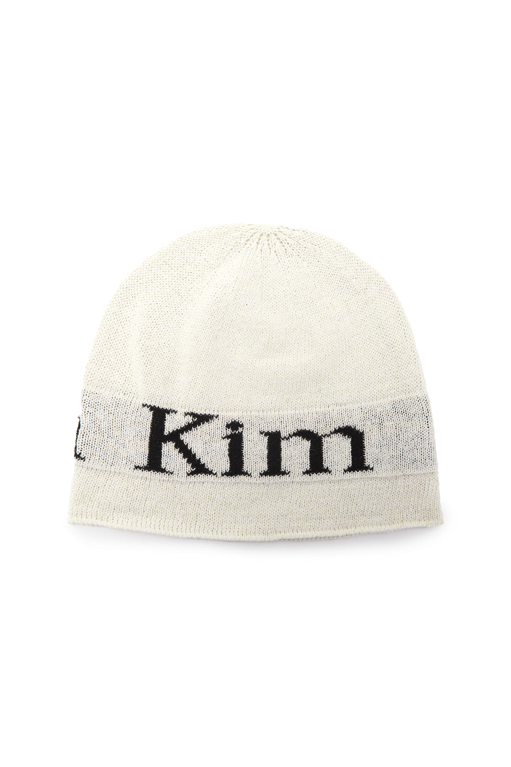 [matinkim] LOGO LINEN SHORT BEANIE IN WHITE